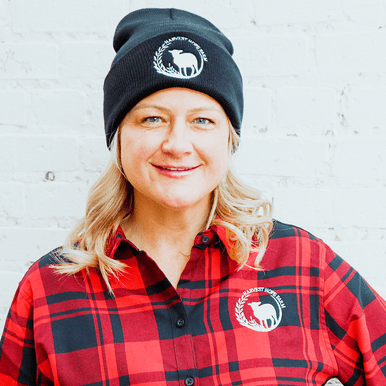Harvest Hope Farm Embroidered Cuff Beanie Black