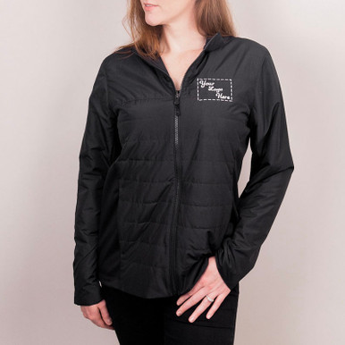 Custom insulated jacket with embroidery on the left chest.