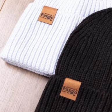 Fargo gift ideas , suede patch label beanies