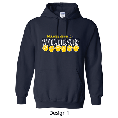 McKinley Elementary School | Adult Hooded Sweatshirt Navy Design 1