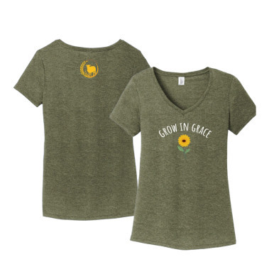 Harvest Hope Farm | Grow in Grace V-Neck Tee