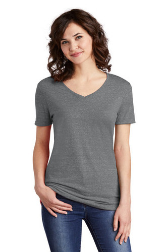 Jerzees ® Women's Snow Heather Jersey V-Neck T-Shirt model front