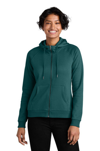 Allmade® Women's Organic CVC Fleece Full-Zip Hoodie model front