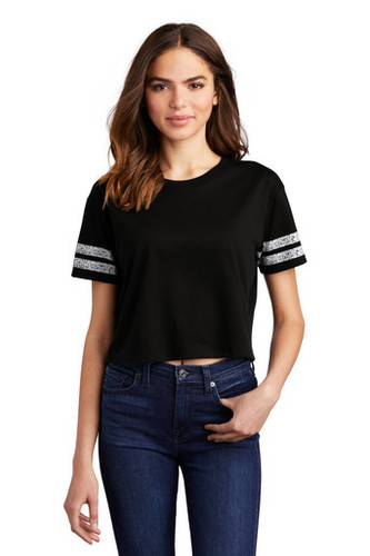District ® Women's Scorecard Crop Tee model front