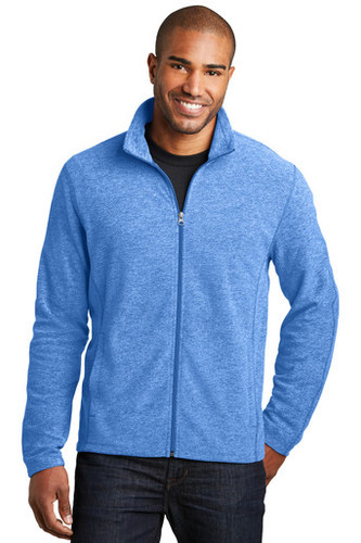 Port Authority® Heather Microfleece Full-Zip Jacket model front