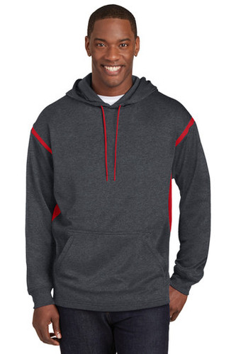 Sport-Tek® Tech Fleece Colorblock Hooded Sweatshirt model front