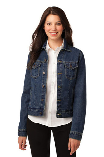 Port Authority® Women's Denim Jacket model front