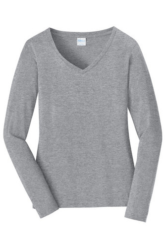 Port & Company® Women's Long Sleeve  V-Neck