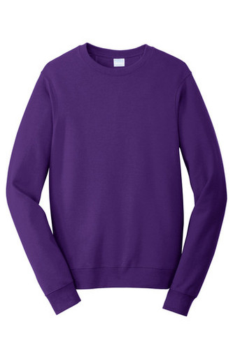 Port & Company® Fan Favorite Fleece Crewneck Sweatshirt mockup in purple