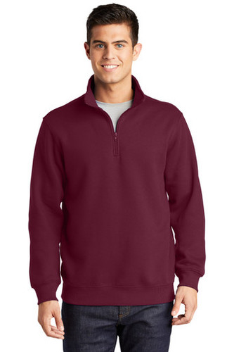 Sport-Tek® 1/4-Zip Sweatshirt in maroon model front