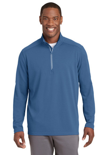 Blue Sport-Tek® Sport-Wick® Textured 1/4-Zip Pullover Model Front