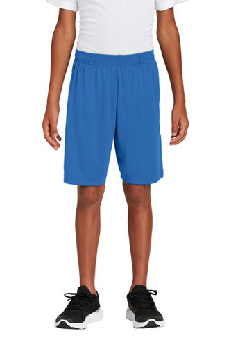 Youth Sport-Tek Competitor Pocketed Shorts model front view
