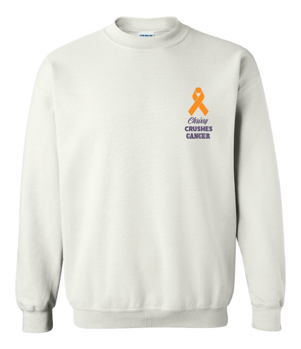 Chrissy Crushes Cancer Crewneck White Front