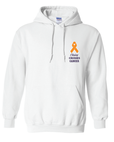 Chrissy Crushes Cancer Hooded Sweatshirt White Front