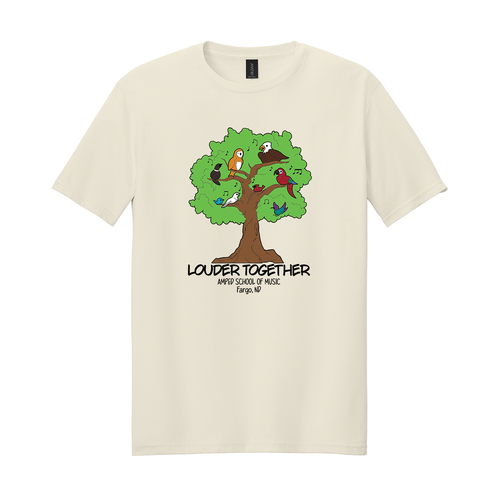 Amped School of Music Louder Together Adult Tee Natural Front