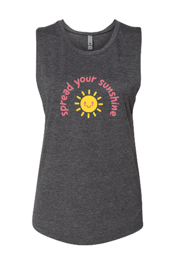Spread Your Sunshine Muscle Tank Charcoal