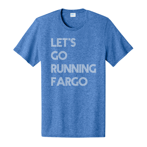 Let's Go Running Retro Tee Royal Heather and White