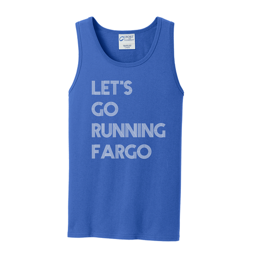 Let's Go Running Retro Tank Royal and White