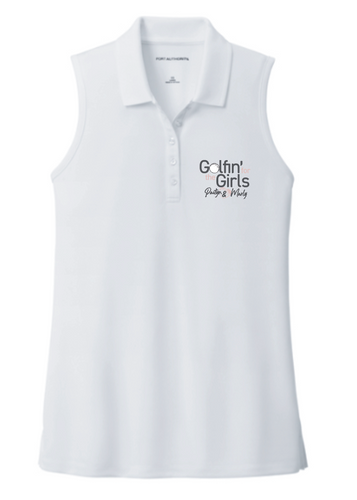 Golfin' for the Girls Sleeveless Polo White