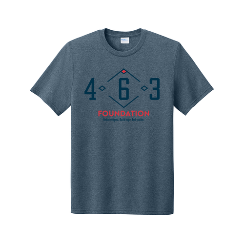 463 Foundation Tri-Blend Tee Steel Blue Heather Front Tagline