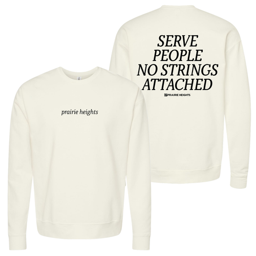 Bone Color Prairie Heights Church Serve People Crewneck Sweatshirt