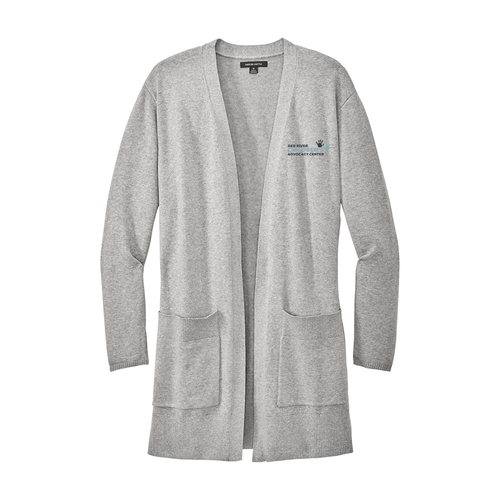 Red River Children's Advocacy Center Ladies Embroidered Cardigan Gusty Grey Heather