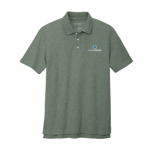 ShareHouse Embroidered Polo Dark Green Heather