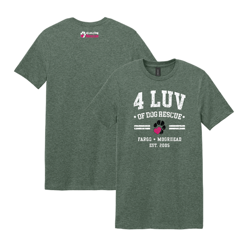 4 Luv of Dog Athletic Tee Heather Military Green