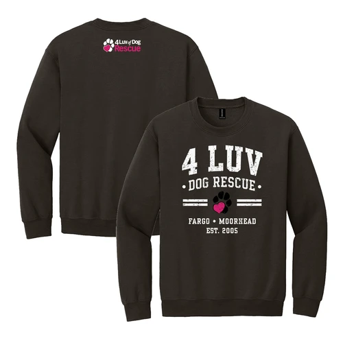 4 Luv of Dog Athletic Crewneck Dark Chocolate