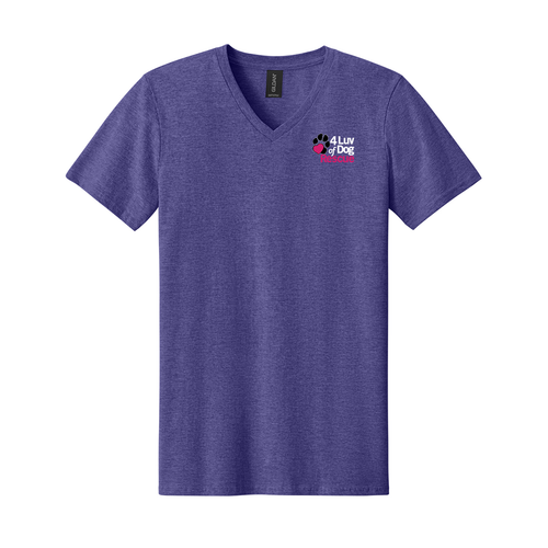 4 Luv of Dog Logo V-Neck Tee Heather Purple