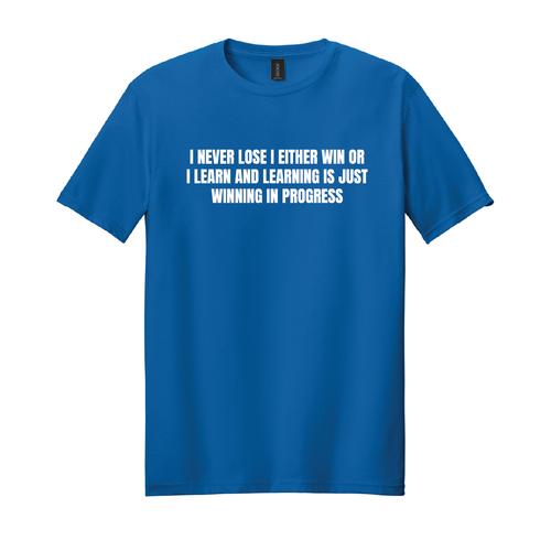 JackAttack 365 Winning is Progress Tee Front Only Neon Blue