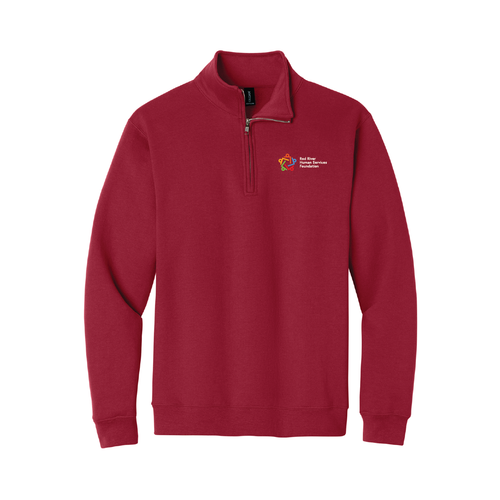 Red River Human Services Foundation Embroidered 1/4 Zip Cherry Red