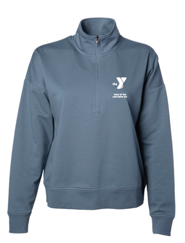 YMCA of the Northern Sky Women's Quarter-Zip Pullover Storm Blue
