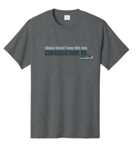 Silence Doesn’t Keep Kids Safe. Conversations Do by the Red River Children's Advocacy Center Charcoal Heather