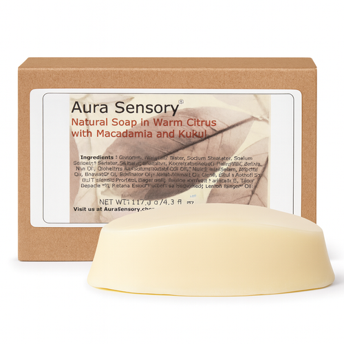 Warm Citrus Sulfate Free Soap | Moisturizing | Soap and Packaging Pictured on White Background