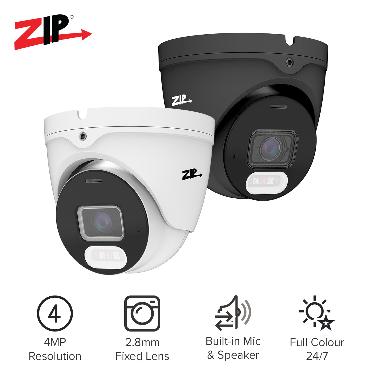 Zip IP 4MP Smart NiteDevil Eyeball 2.8mm - System Q Ltd