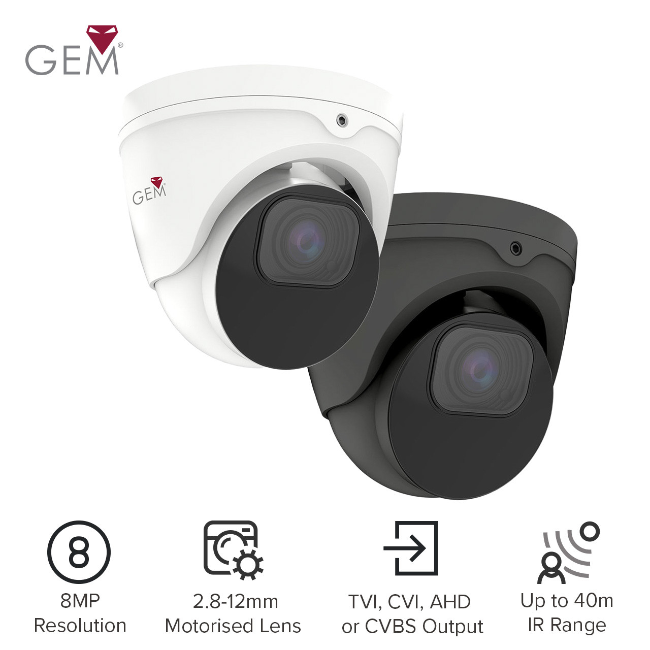 Zip Co-ax 8MP 4K PRO Motorised EYEBALL 2.8-12mm - System Q Ltd