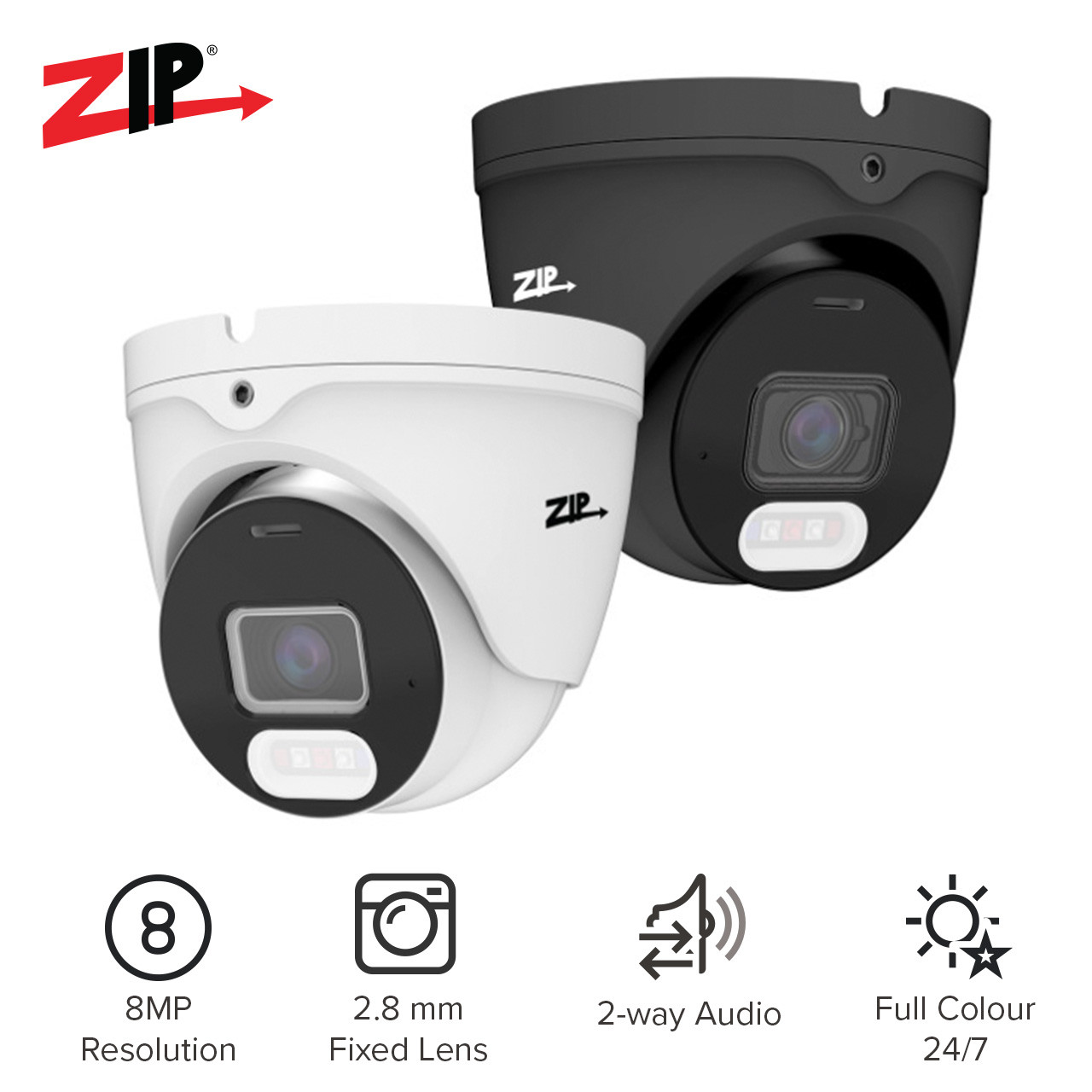 Zip IP 8MP 4K Pro Nitedevil Eyeball 2.8mm - System Q Ltd