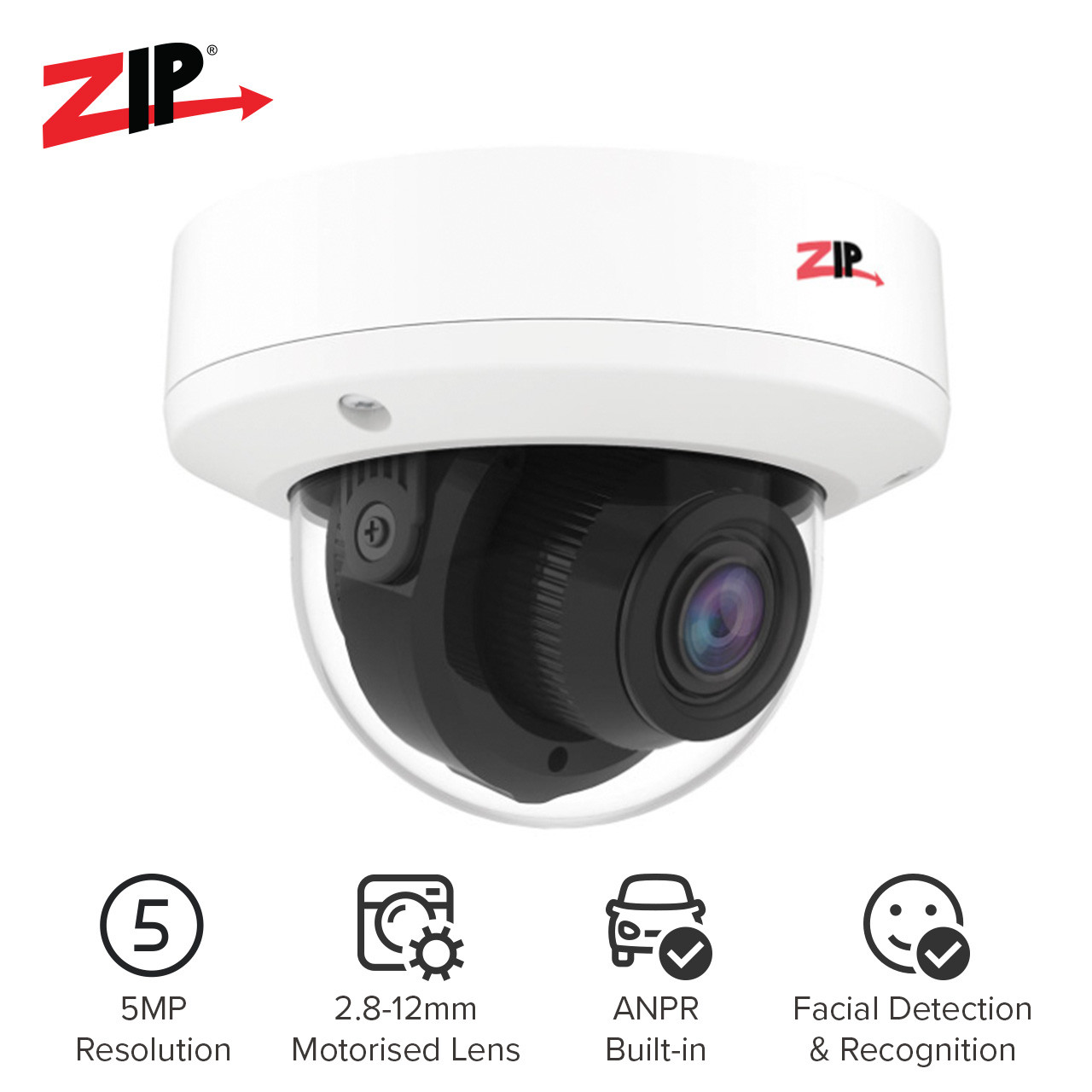 ZIP IP 5MP PRO Anti-Vandal Dome 2.8-12mm - System Q Ltd