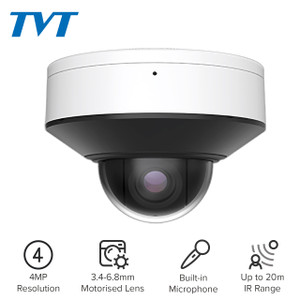 TVT IP 4MP Internal PTZ Camera 2x Zoom 3.4-6.8mm - White