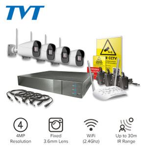 Easy Fit WiFi Kit - TVT 8CH NVR 4 WiFi Cams + Access Point