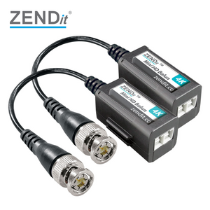 4K HD 1ch Pigtail Balun for TVI CVI AHD CVBS - Pair