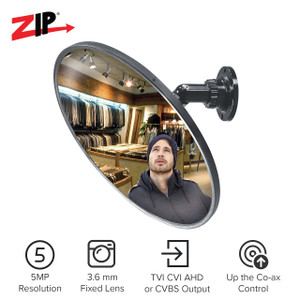 Co-ax 3.6mm 5MP 12" Covert Retail Mirror