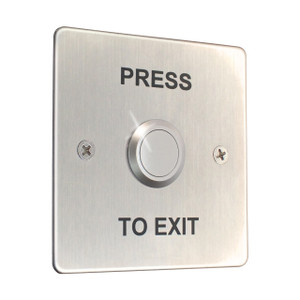 Stainless Steel Exit Button - 86x86mm - Silver Stainless Steel Exit Button - 86x86mm - Silver