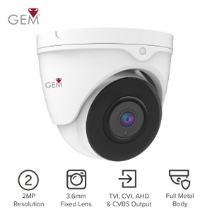 GEM Co-ax HD 2MP LITE Mini Eyeball Fixed 3.6mm - White GEM Co-ax HD 2MP LITE Mini Eyeball Fixed 3.6mm - White
