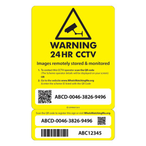CCTV Warning Stickers With Unique ID - Single 127x102mm CCTV Warning Stickers With Unique ID - Single 127x102mm