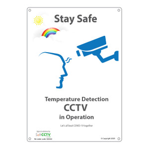 Temperature Detection CCTV A4 Sign Temperature Detection CCTV A4 Sign
