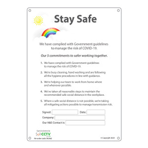 Stay Safe Commitments A4 Sign Stay Safe Commitments A4 Sign