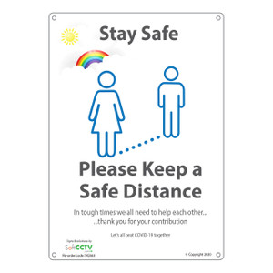 Keep Safe Distance A4 Sign Keep Safe Distance A4 Sign