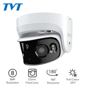 TVT IP 8MP 180° PANORAMIC Dual 3.5mm - White